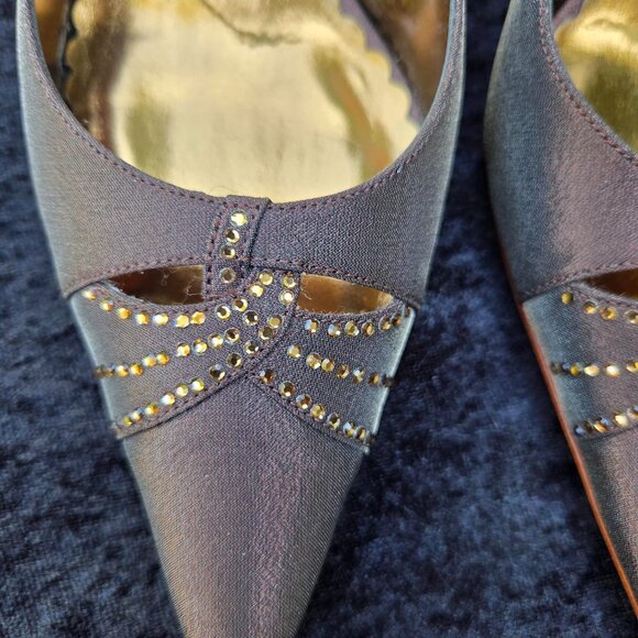 Nina Ireland GS, Bronze Glimmer Slingback Pumps - Picture 3 of 11